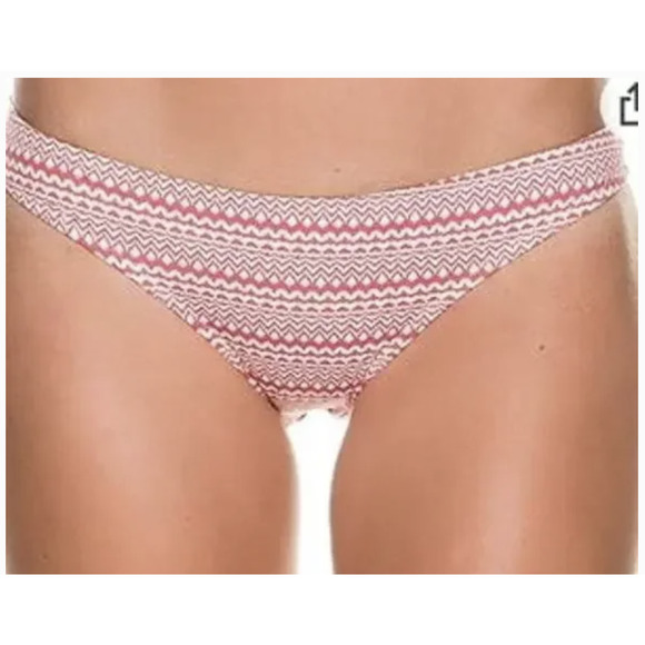 Eberjey Bikini Bottom Womens Large Red White Cherokee Heart Allie Made in USA - Picture 1 of 8